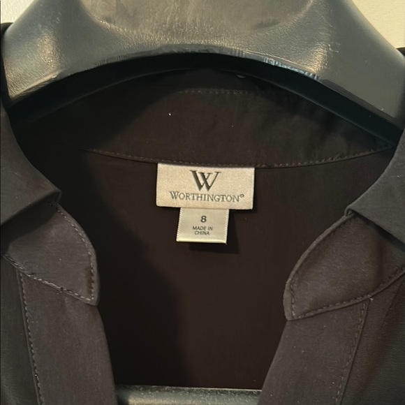 Worthington Black Sheath Midi Dress V-Neck Sleeveless - Picture 2 of 4